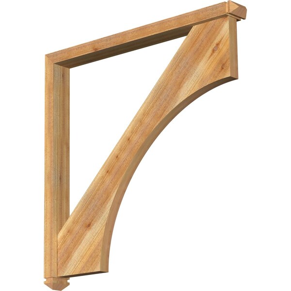 Ekena Millwork Westlake Arts and Crafts Rough Sawn Bracket w/ Offset Brace, Western Red Cedar, 4"W x 40"D x 40"H BKT0402X40X40WTL03RWR - main